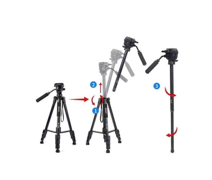 سه پایه دوربین عکاسی جیماری Jmary KP-2599 Tripod black: همراه حرفهای در جیب شما