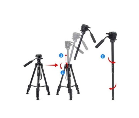 سه پایه دوربین عکاسی جیماری Jmary KP-2599 Tripod black: همراه حرفه‌ای در جیب شما