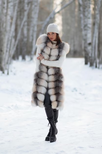 ژست ۱: قدم زدن آرام در برف، با نگاه رو به پایین