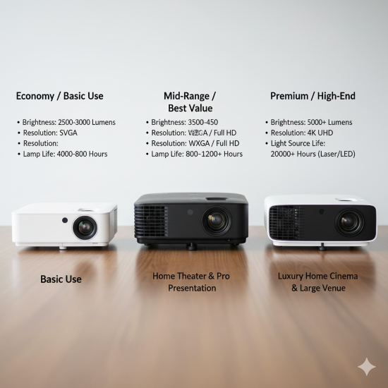 راهنمای خرید ویدئو پروژکتور با توجه به بودجه