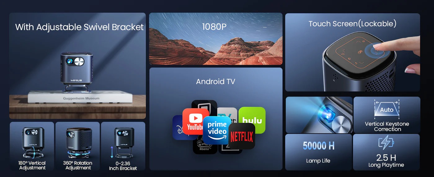 ویدئو پروژکتور WiMiUS Pico Projector Q2