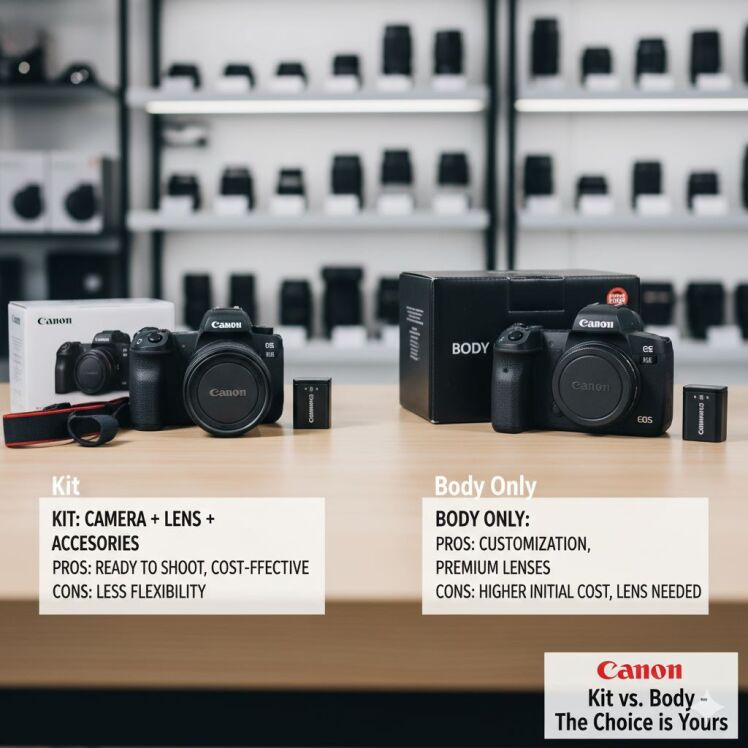 دوربین کانن کیت یا بدنه کدام برای حریدن مناسبه ؟ _ تفاوت‌ها و تصمیم درست