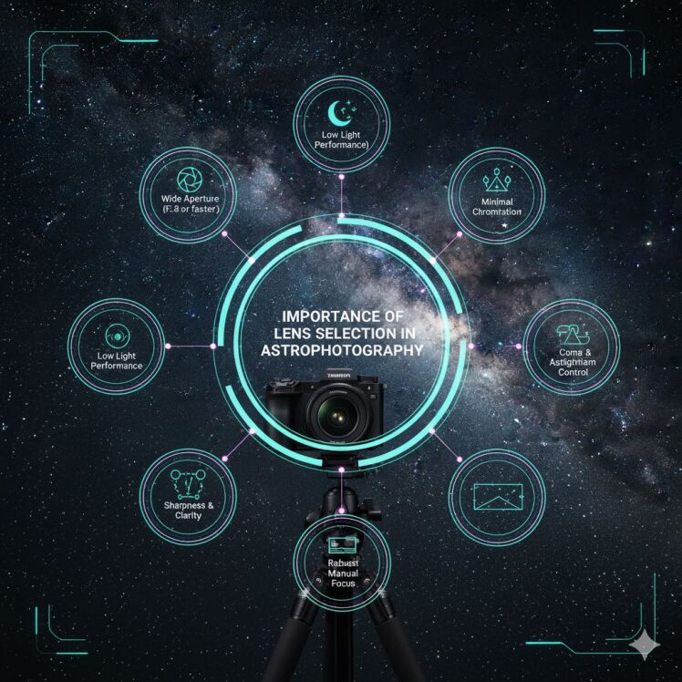 لنز تامرون در عکاسی نجومی / شب: عملکرد در نور کم، دهانه دیافراگم، عکاسی ستاره‌ای