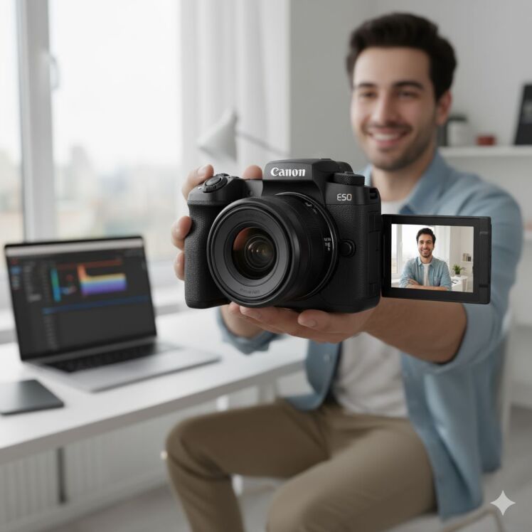 خرید دوربین کانن R50 با بهترین قیمت ۱۴۰۴؛ مقایسه با R100 و M50 Mark II