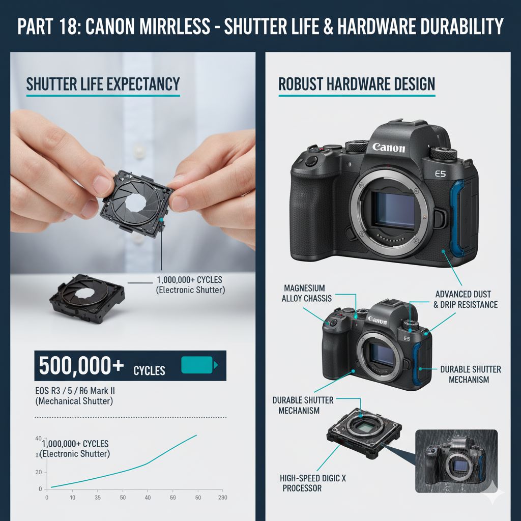 بررسی تخصصی طول عمر شاتر و عملکرد سختافزاری در میرورلسهای کانن